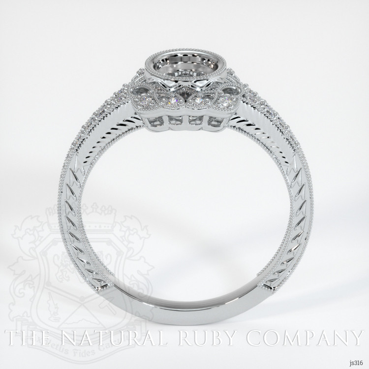 14K White Gold Antique Style Ring Setting