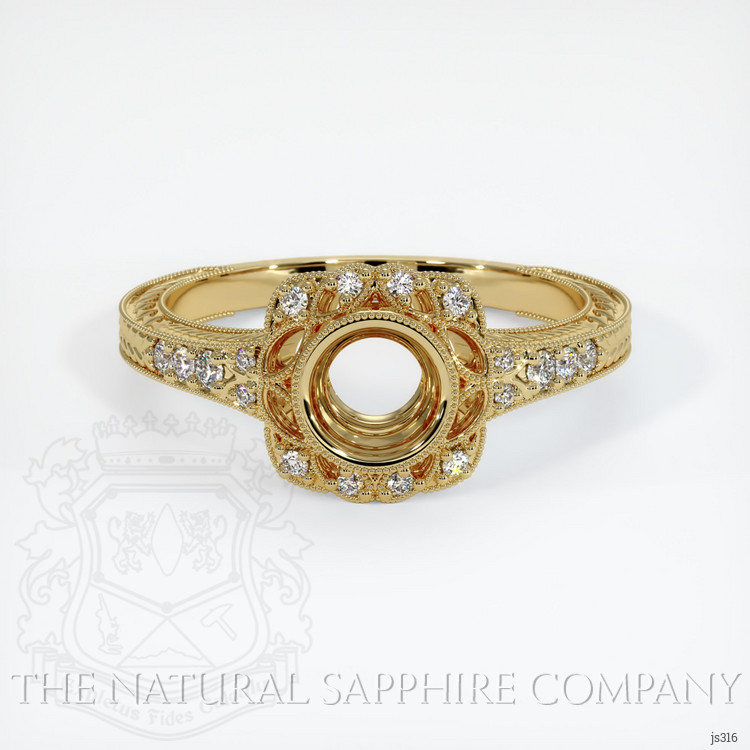 14K Yellow Gold Antique Style Ring Setting