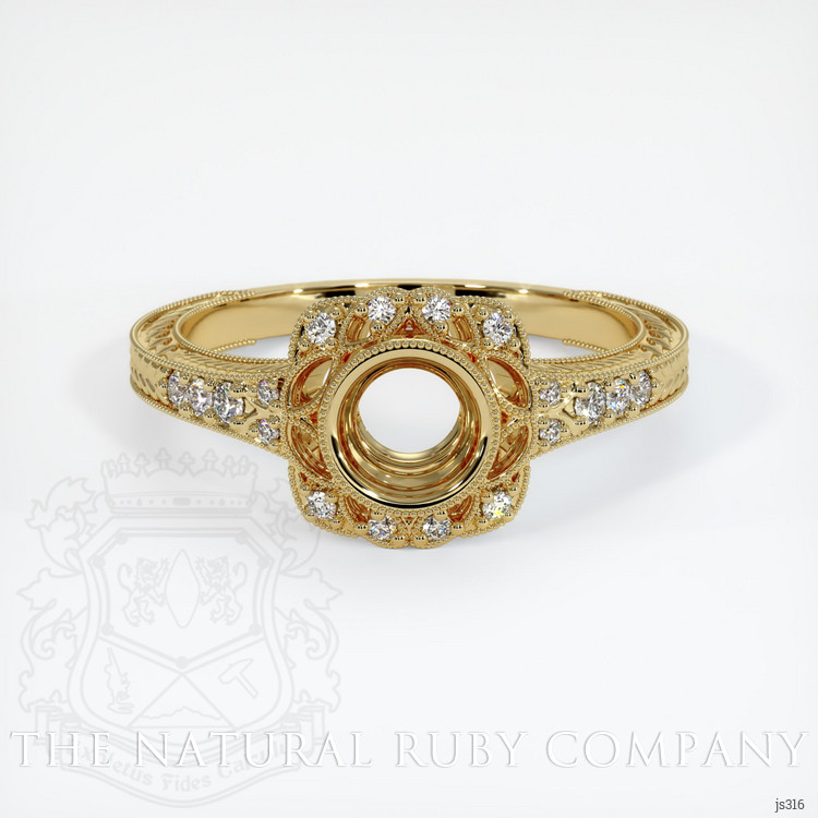 14K Yellow Gold Antique Style Ring Setting