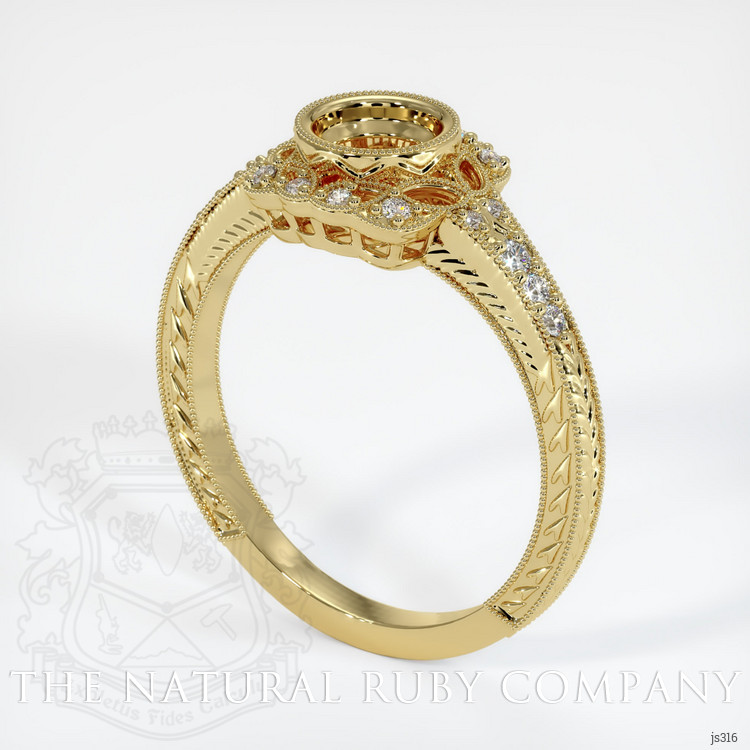 18K Yellow Gold Antique Style Ring Setting