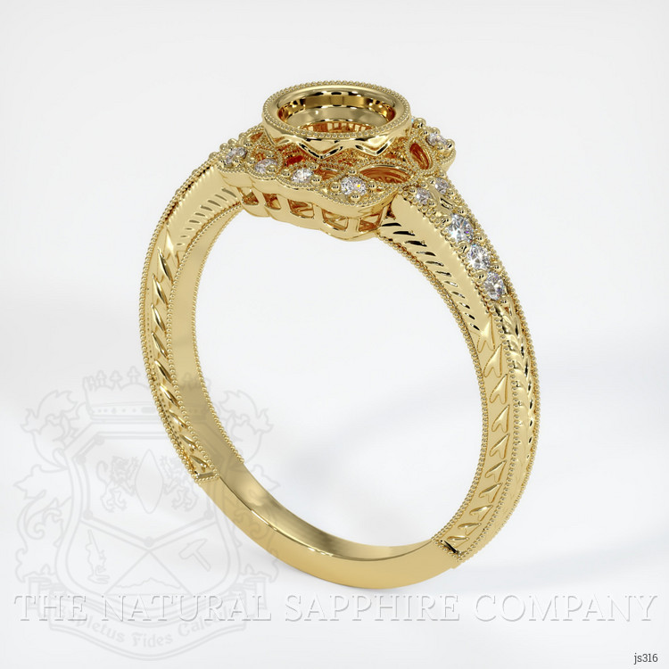 18K Yellow Gold Antique Style Ring Setting