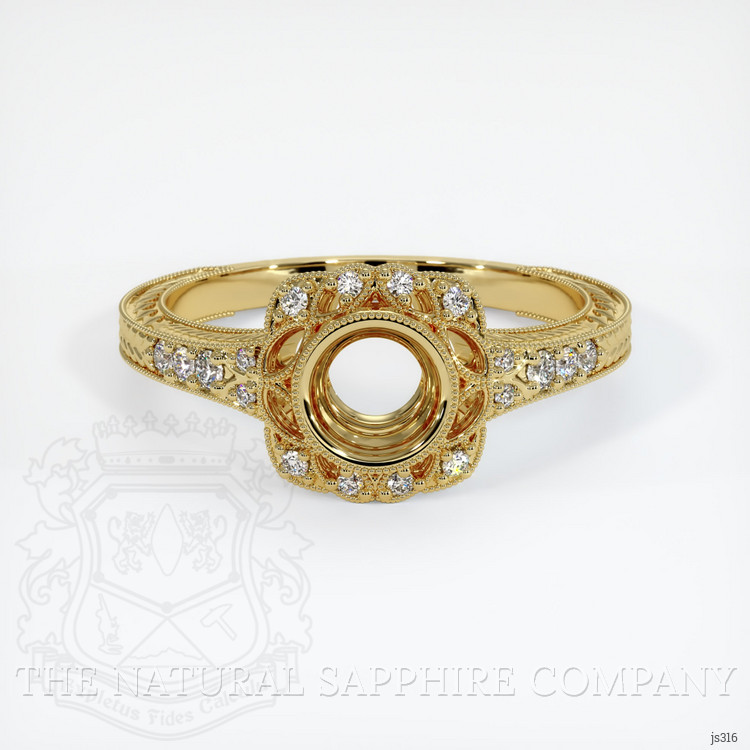 18K Yellow Gold Antique Style Ring Setting