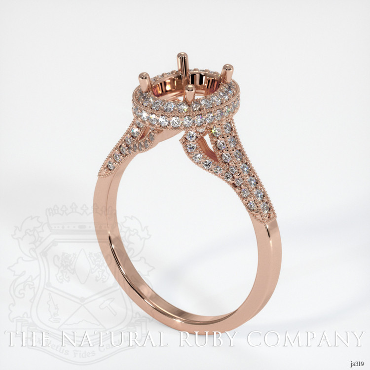 14K Rose Gold Pave Ring Setting