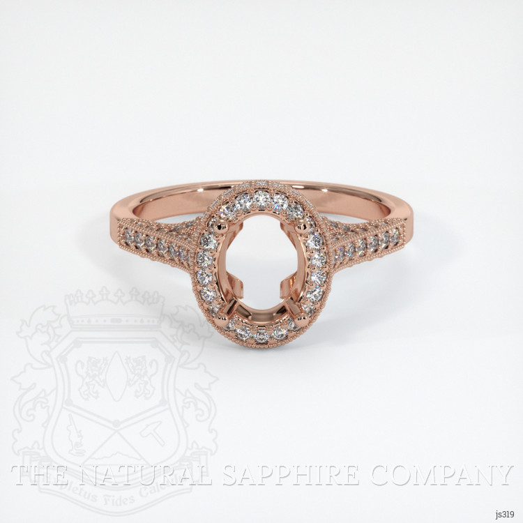 14K Rose Gold Pave Ring Setting