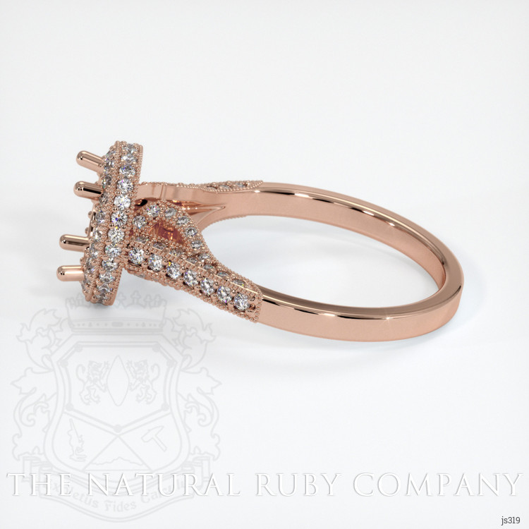 14K Rose Gold Pave Ring Setting