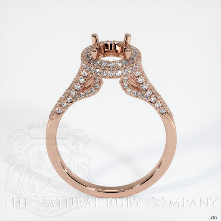 14K Rose Gold Pave Ring Setting