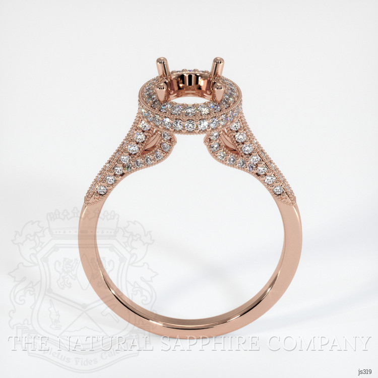 14K Rose Gold Pave Ring Setting