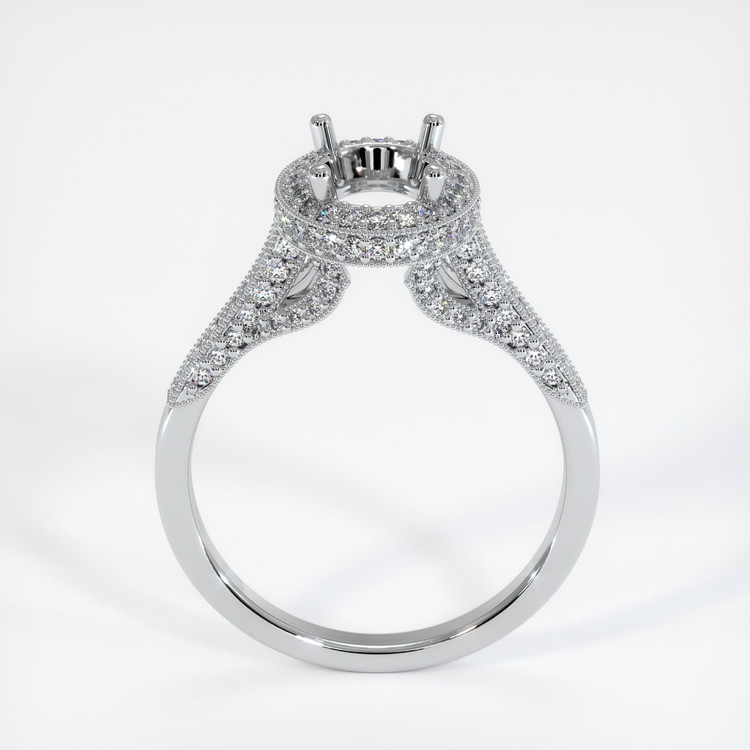14K White Gold Pave Ring Setting