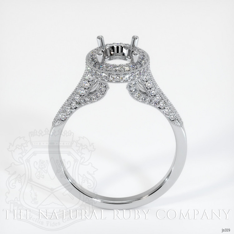 14K White Gold Pave Ring Setting