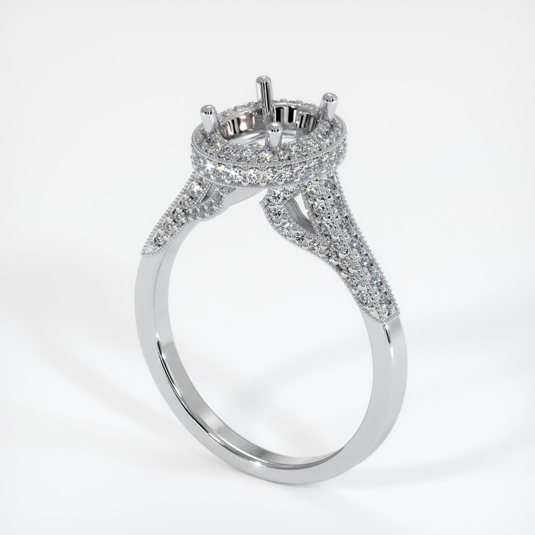 18K White Gold Pave Ring Setting