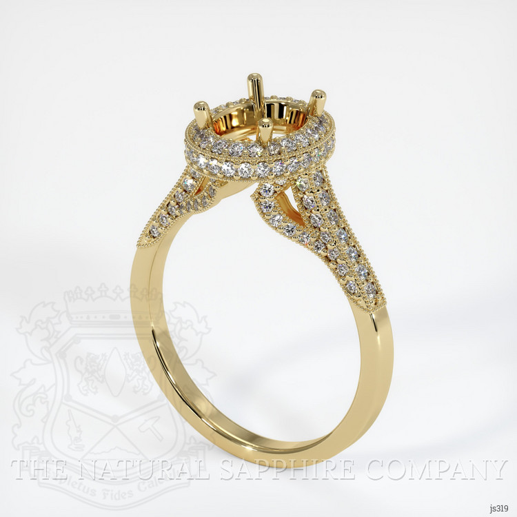 14K Yellow Gold Pave Ring Setting