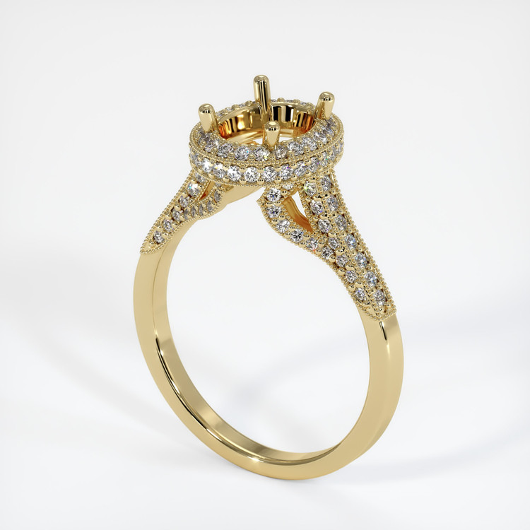 14K Yellow Gold Pave Ring Setting
