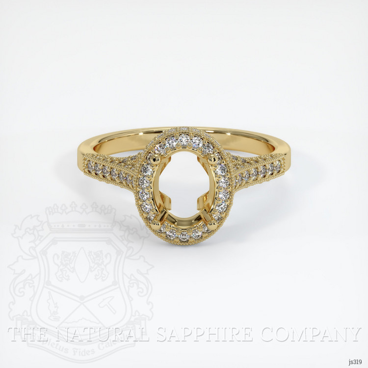 14K Yellow Gold Pave Ring Setting