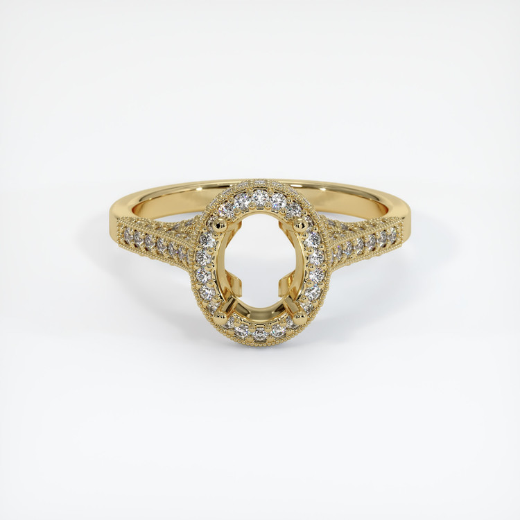 14K Yellow Gold Pave Ring Setting