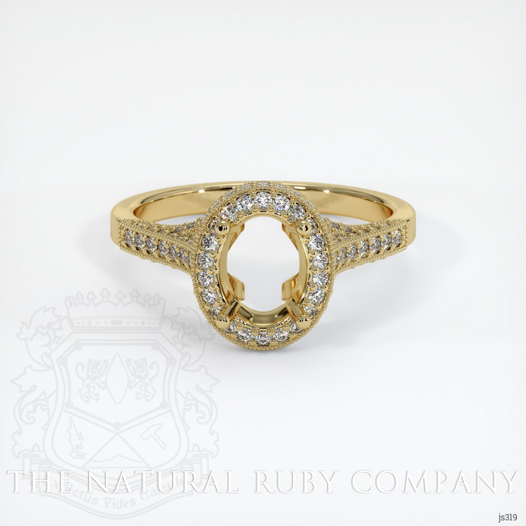 14K Yellow Gold Pave Ring Setting