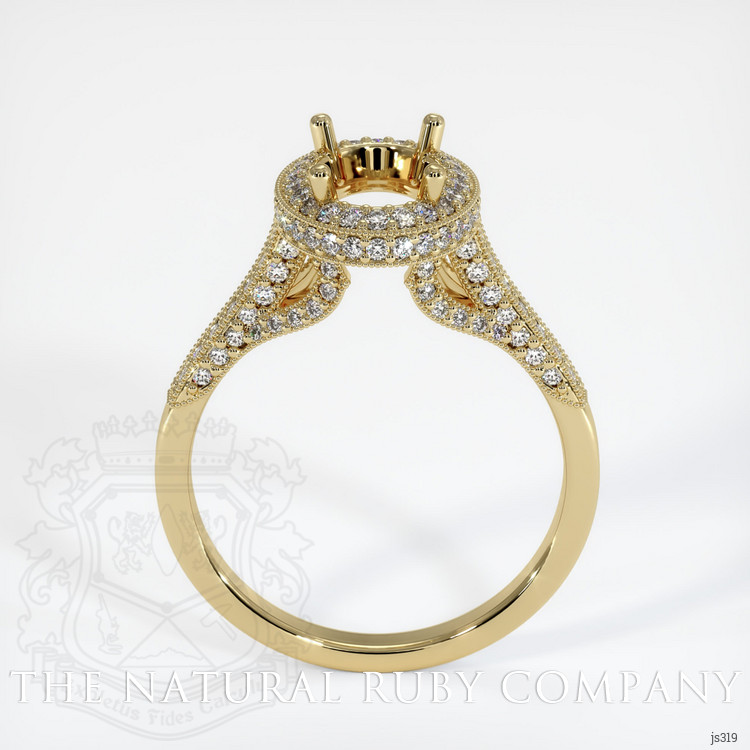 14K Yellow Gold Pave Ring Setting