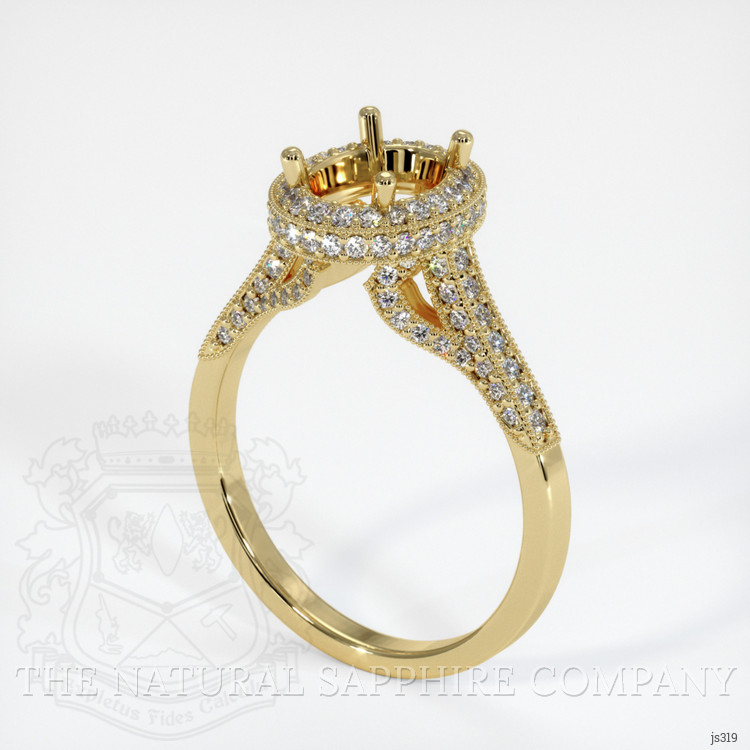 18K Yellow Gold Pave Ring Setting