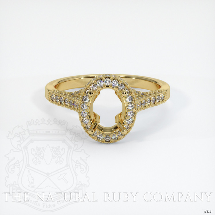 18K Yellow Gold Pave Ring Setting