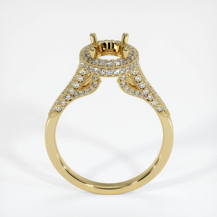 18K Yellow Gold Pave Ring Setting