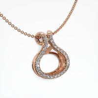 14K Rose Gold Pave Pendant Setting Image