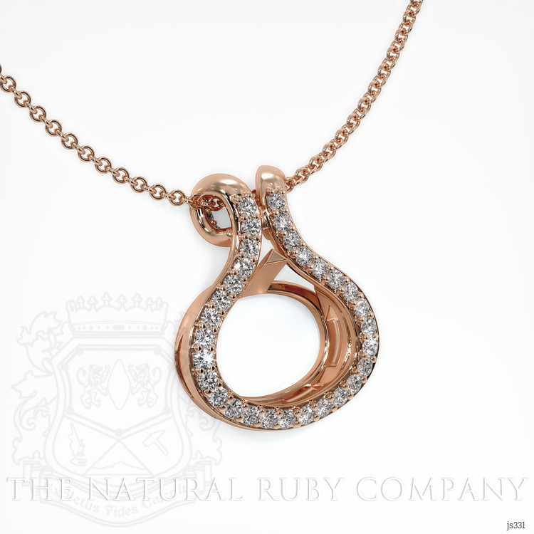 14K Rose Gold Pave Pendant Setting