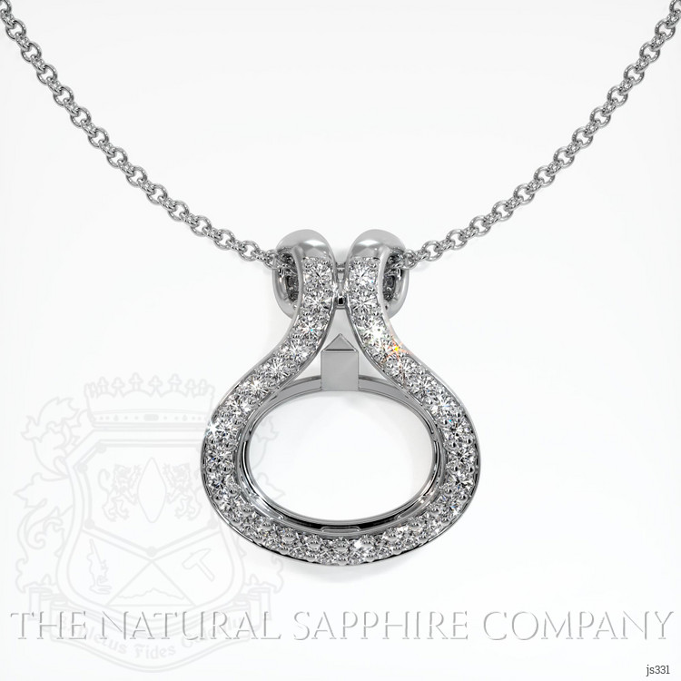 14K White Gold Pave Pendant Setting