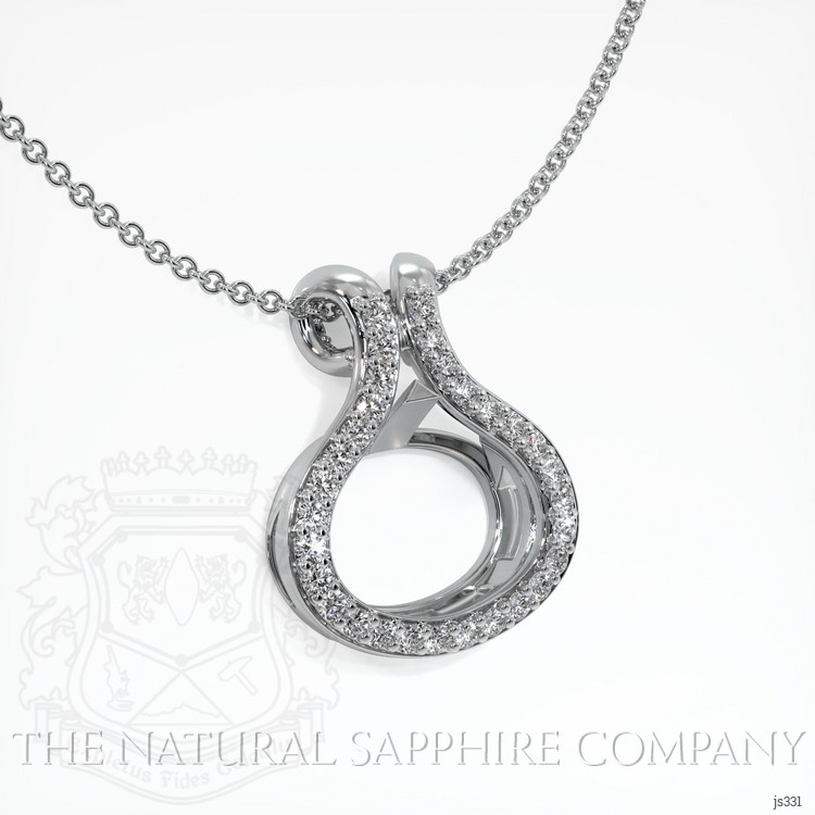 14K White Gold Antique Style Pendant Setting