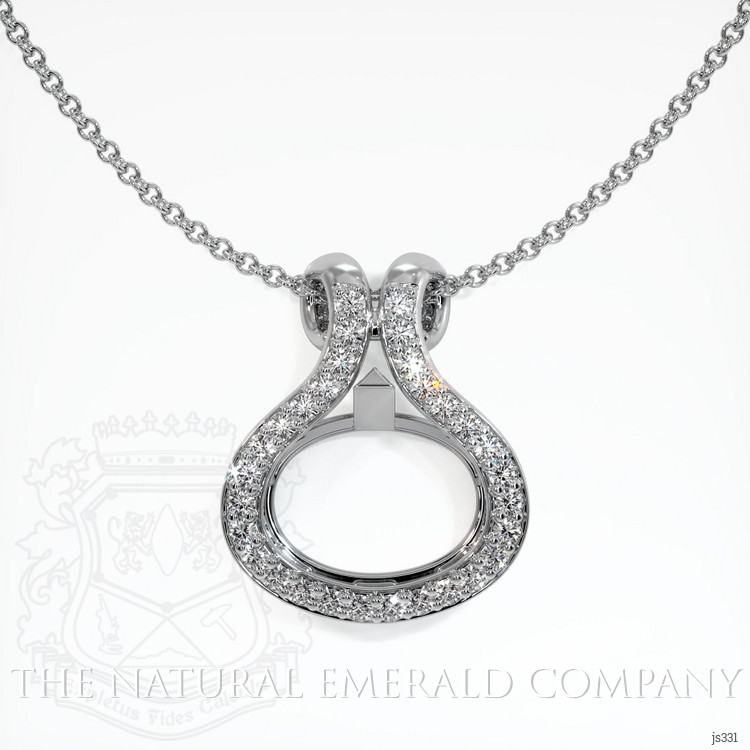 18K White Gold Pave Pendant Setting