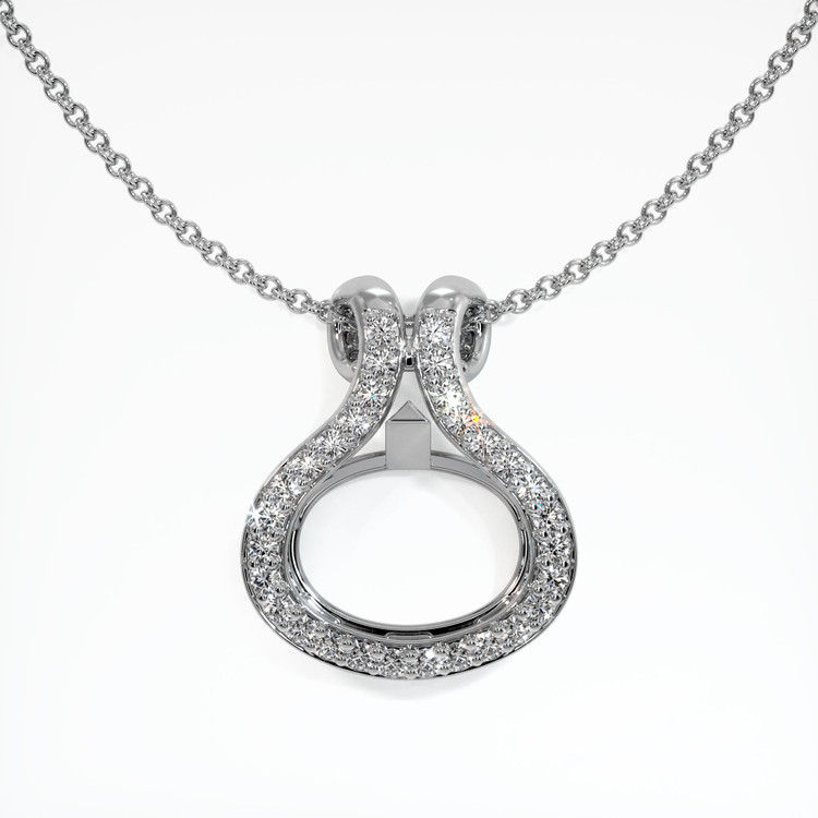 18K White Gold Pave Pendant Setting