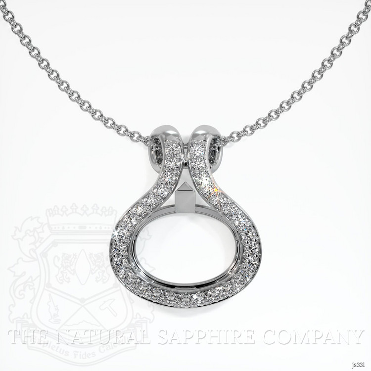 18K White Gold Pave Pendant Setting