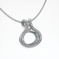18K White Gold Pave Pendant Setting Image