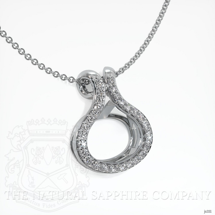 18K White Gold Pave Pendant Setting