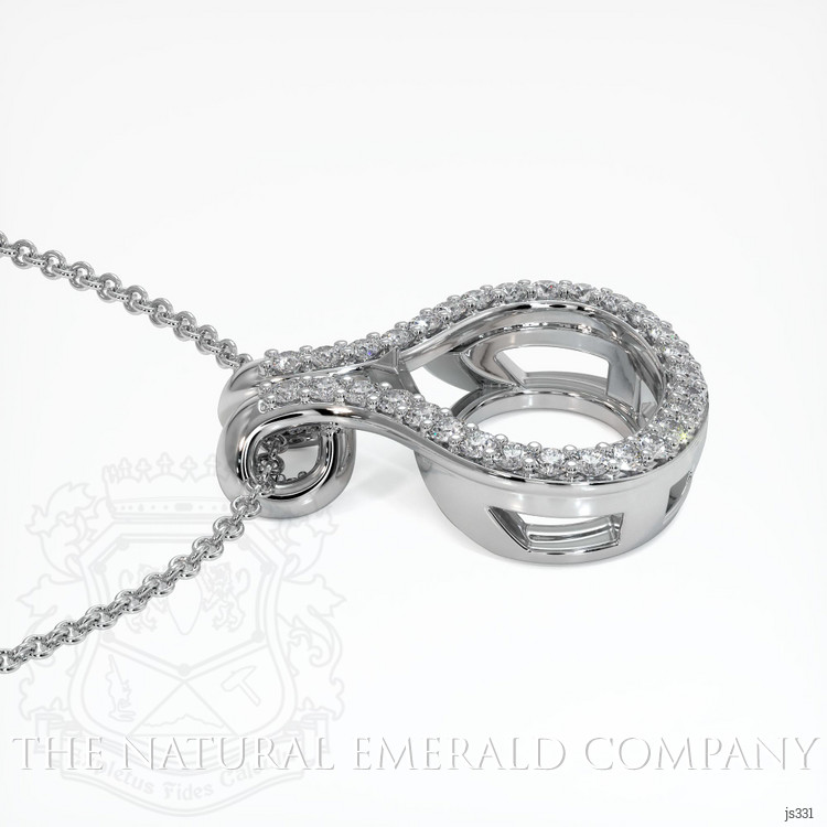 18K White Gold Pave Pendant Setting