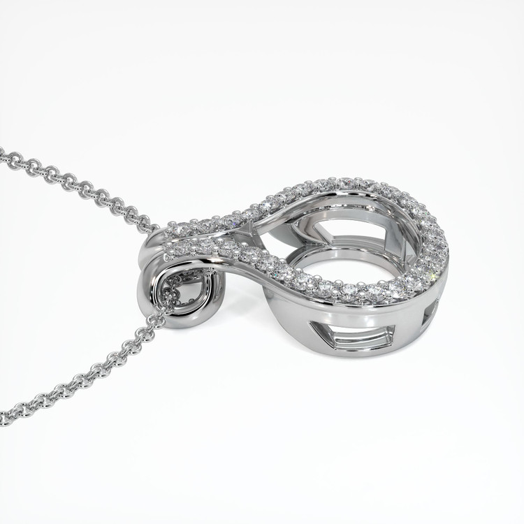 18K White Gold Pave Pendant Setting