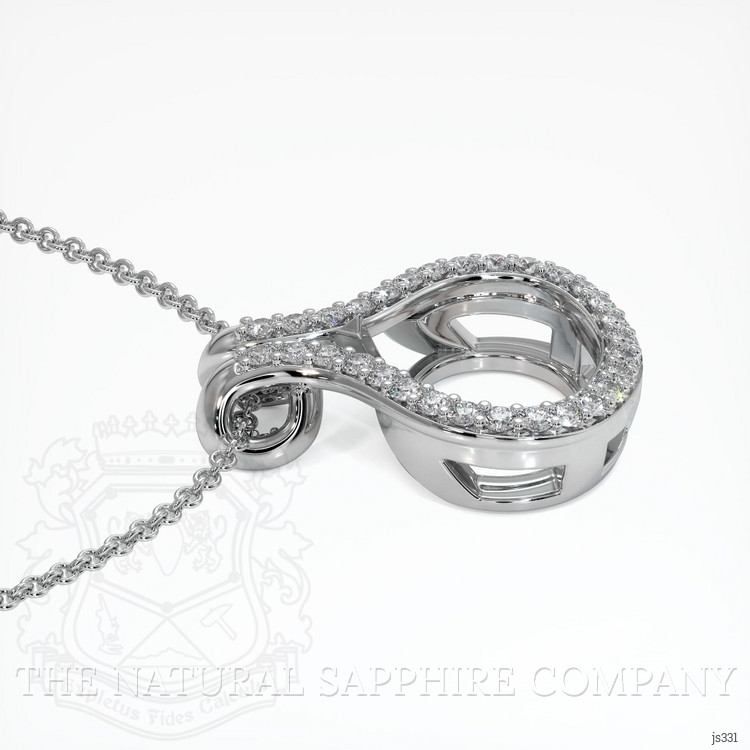 18K White Gold Pave Pendant Setting