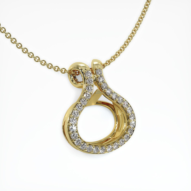 14K Yellow Gold Pave Pendant Setting