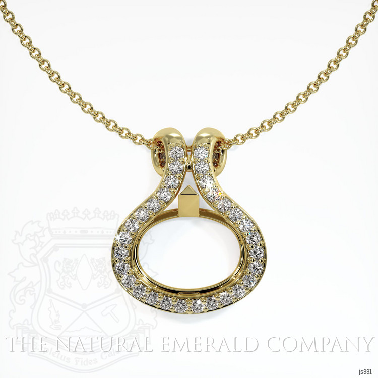 18K Yellow Gold Pave Pendant Setting