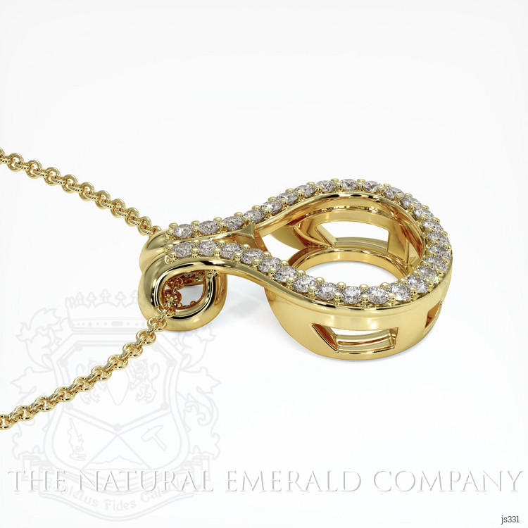 18K Yellow Gold Pave Pendant Setting
