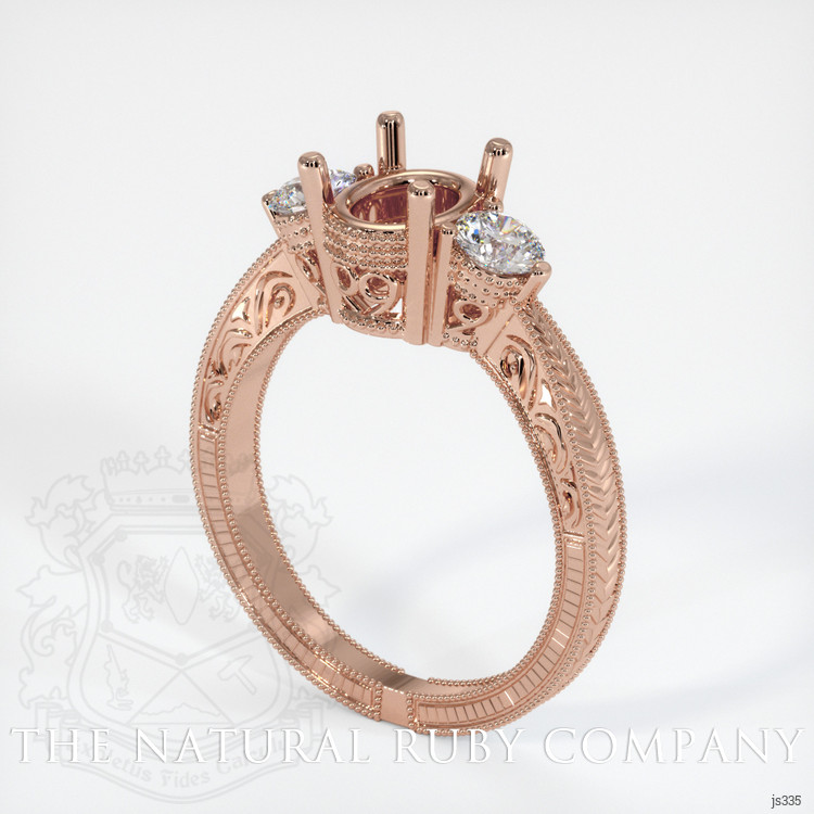 14K Rose Gold Antique Style Ring Setting