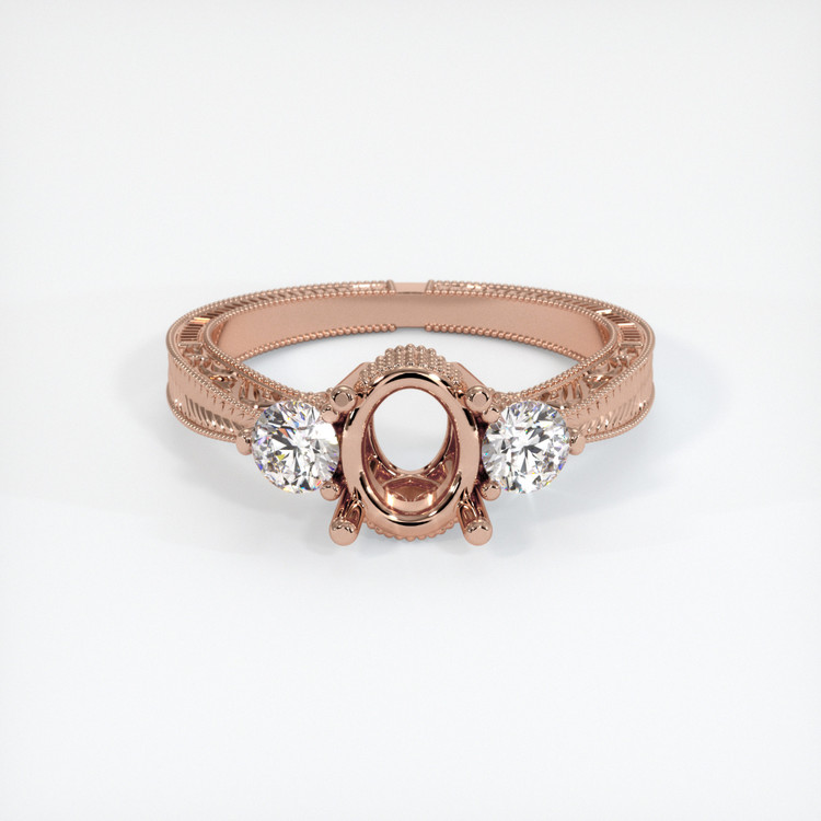 14K Rose Gold Antique Style Ring Setting