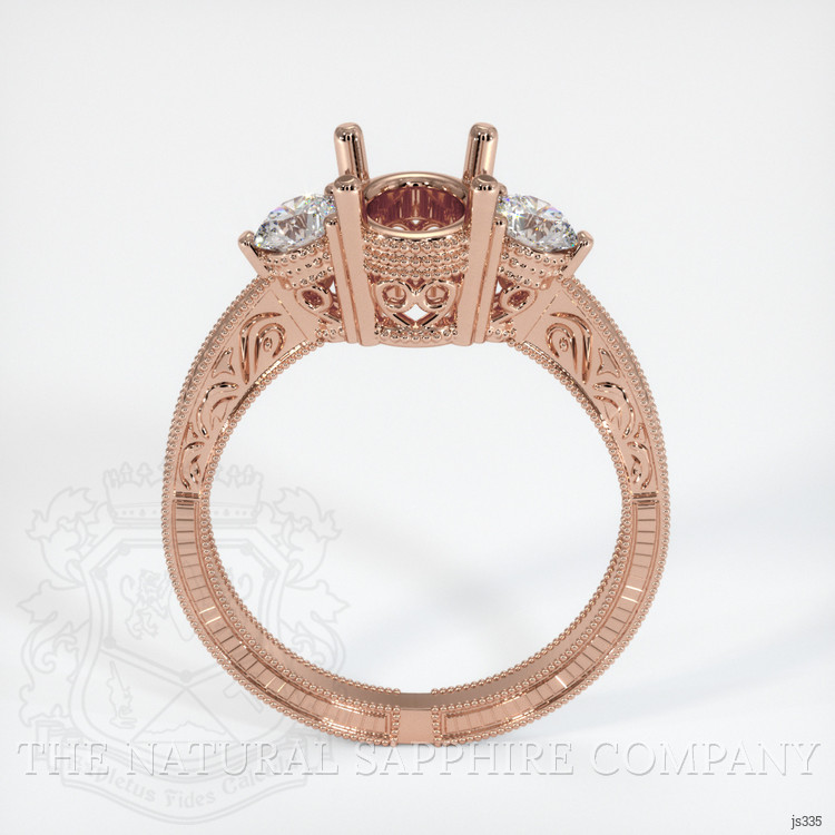 14K Rose Gold Antique Style Ring Setting