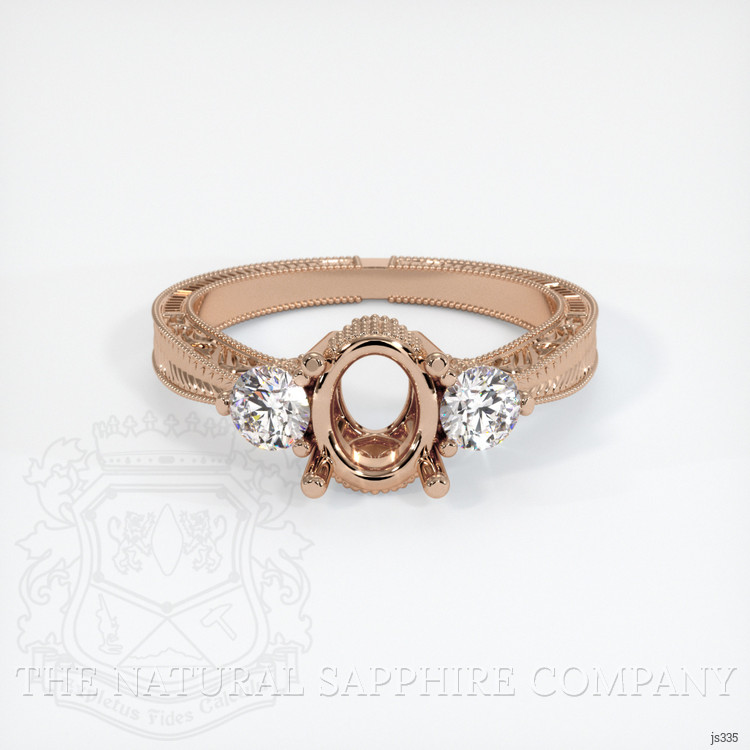 18K Rose Gold Antique Style Ring Setting