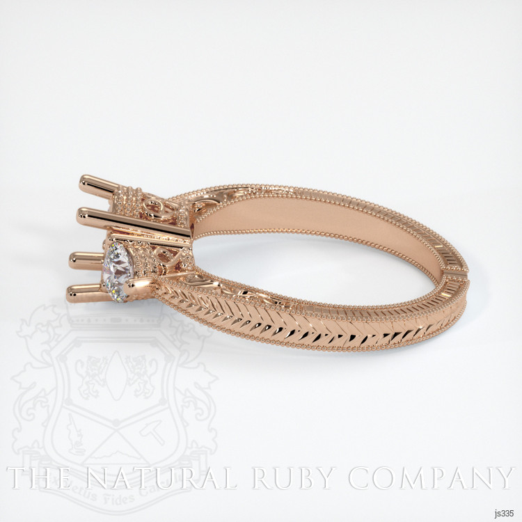 18K Rose Gold Antique Style Ring Setting