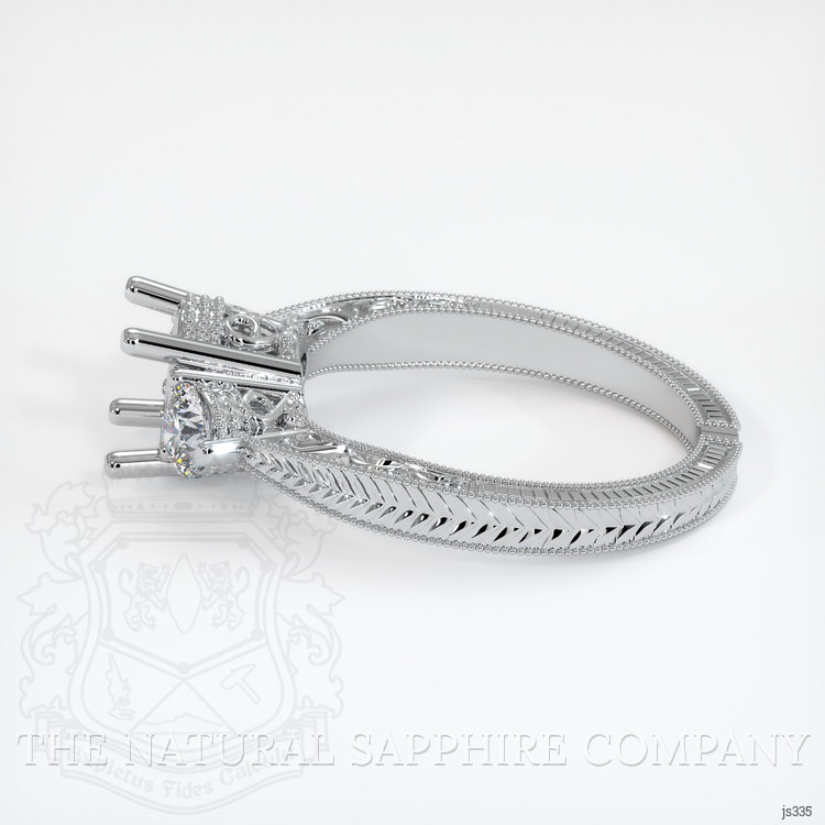 10K White Gold Antique Style Ring Setting