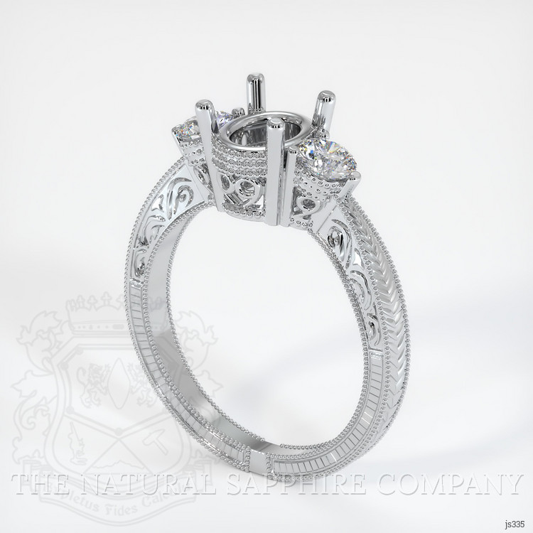 14K White Gold Antique Style Ring Setting