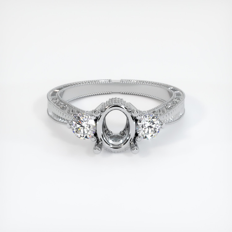 14K White Gold Antique Style Ring Setting