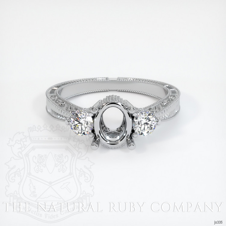 14K White Gold Antique Style Ring Setting