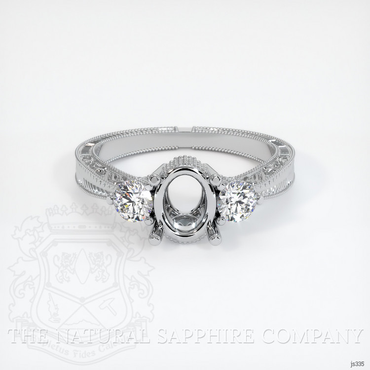 14K White Gold Antique Style Ring Setting