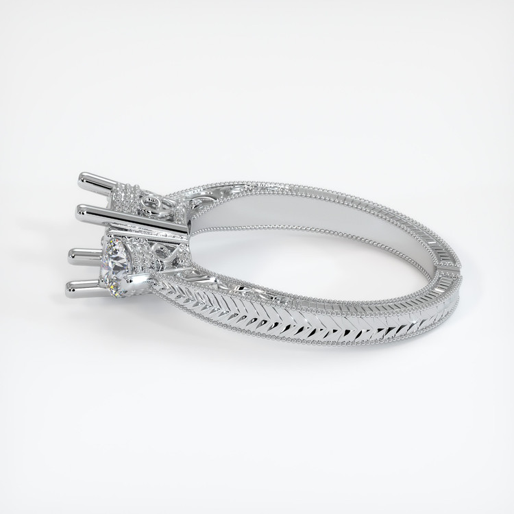 14K White Gold Antique Style Ring Setting