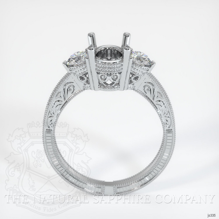 14K White Gold Antique Style Ring Setting